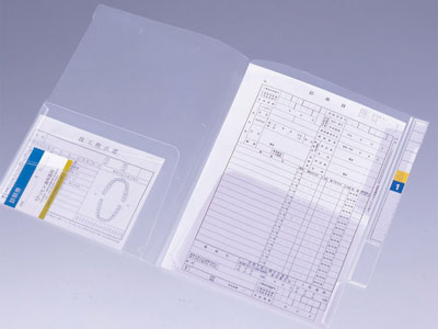 リヒトラブ カルテフォルダー フラップ付 ダブル 縦型 A4 100枚（HK2006）【LIHIT LAB. LIHIT MED. カルテフォルダー メディカルサプライズ】