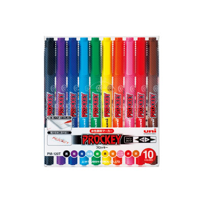 楽天市場】三菱鉛筆 プロッキーアソートセット 水性サインペン 8色