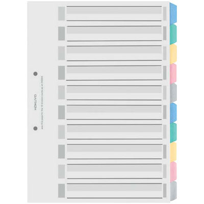 楽天市場】コクヨ / カラー仕切カード A4 S型 2穴 (PP・ファイル用・12