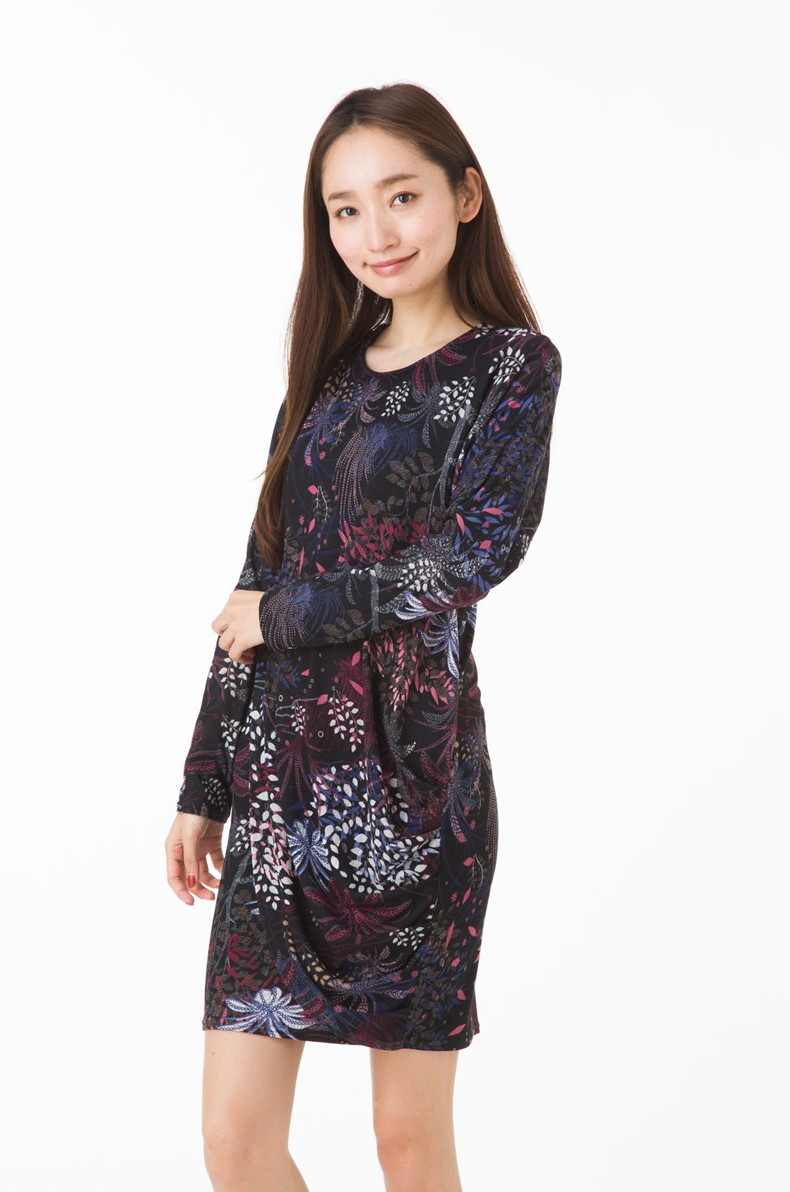 レディースファッション ワンピース 激安正規 T3サイズ T2 T1 エジェリ Egerie ワンピース 大人ワンピース 大きいサイズ 上品 長袖 レディース Www Quickbooksphonenumber Com