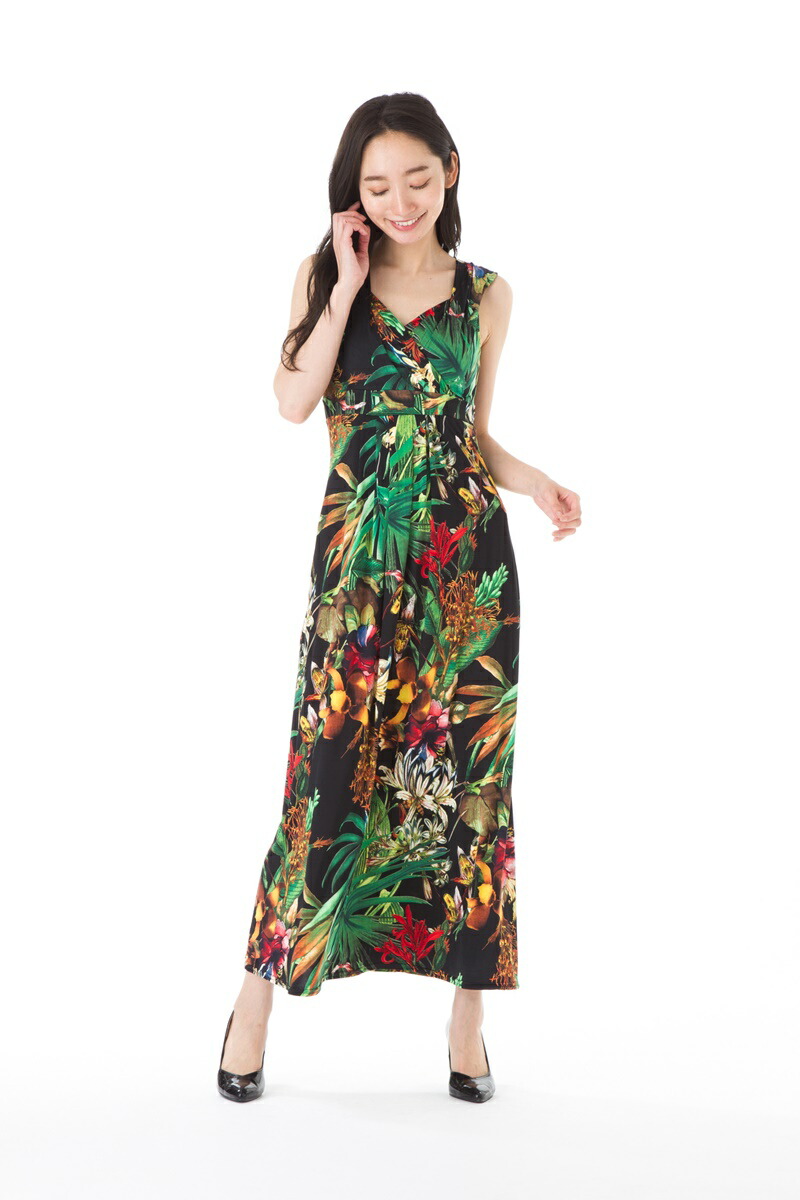 レディースファッション ワンピース T2 T1 エジェリ Egerie ワンピース T3 レディース ジャージー Vネック ロング丈ワンピース ノースリーブ T4サイズ お礼や感謝伝えるプチギフト Www Gets Company Com