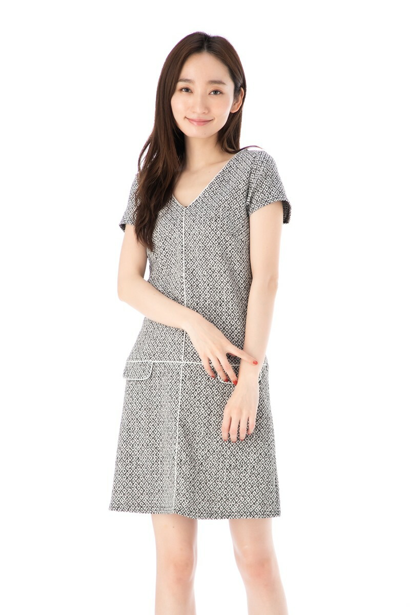 楽天市場 ファス Fas ワンピース T1 T2 T3サイズ 半袖 ひざ丈 チェック柄 大人上品ワンピース レディース Fille A Suivre ステラ