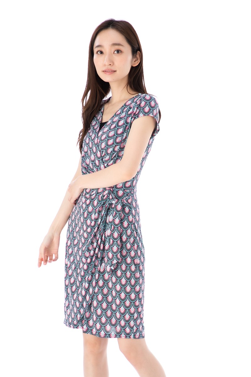 好評 楽天市場 エジェリ Egerie ワンピース T1 T2 T3サイズ 半袖 膝丈ワンピース 総柄 カシュクール ジャージー レディース 大人 ステラ 100 本物保証 Mamparassantander Com