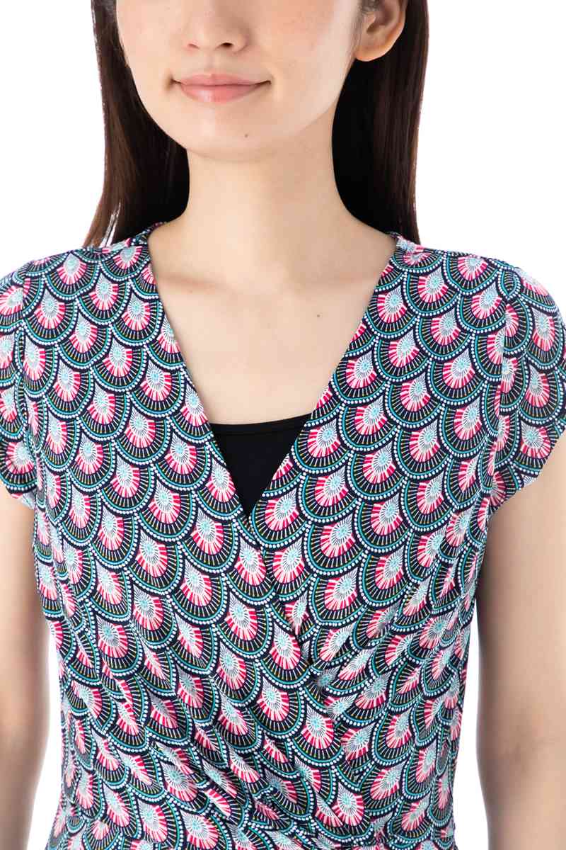 好評 楽天市場 エジェリ Egerie ワンピース T1 T2 T3サイズ 半袖 膝丈ワンピース 総柄 カシュクール ジャージー レディース 大人 ステラ 100 本物保証 Mamparassantander Com