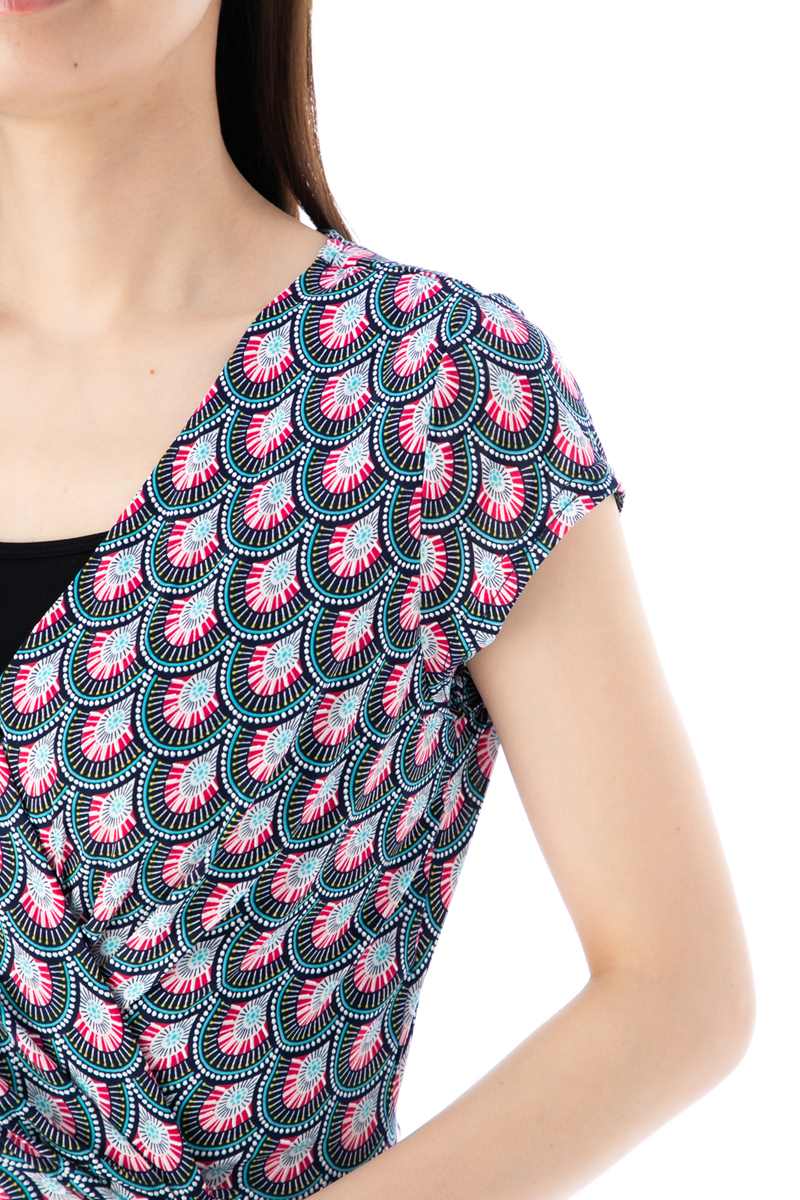 好評 楽天市場 エジェリ Egerie ワンピース T1 T2 T3サイズ 半袖 膝丈ワンピース 総柄 カシュクール ジャージー レディース 大人 ステラ 100 本物保証 Mamparassantander Com