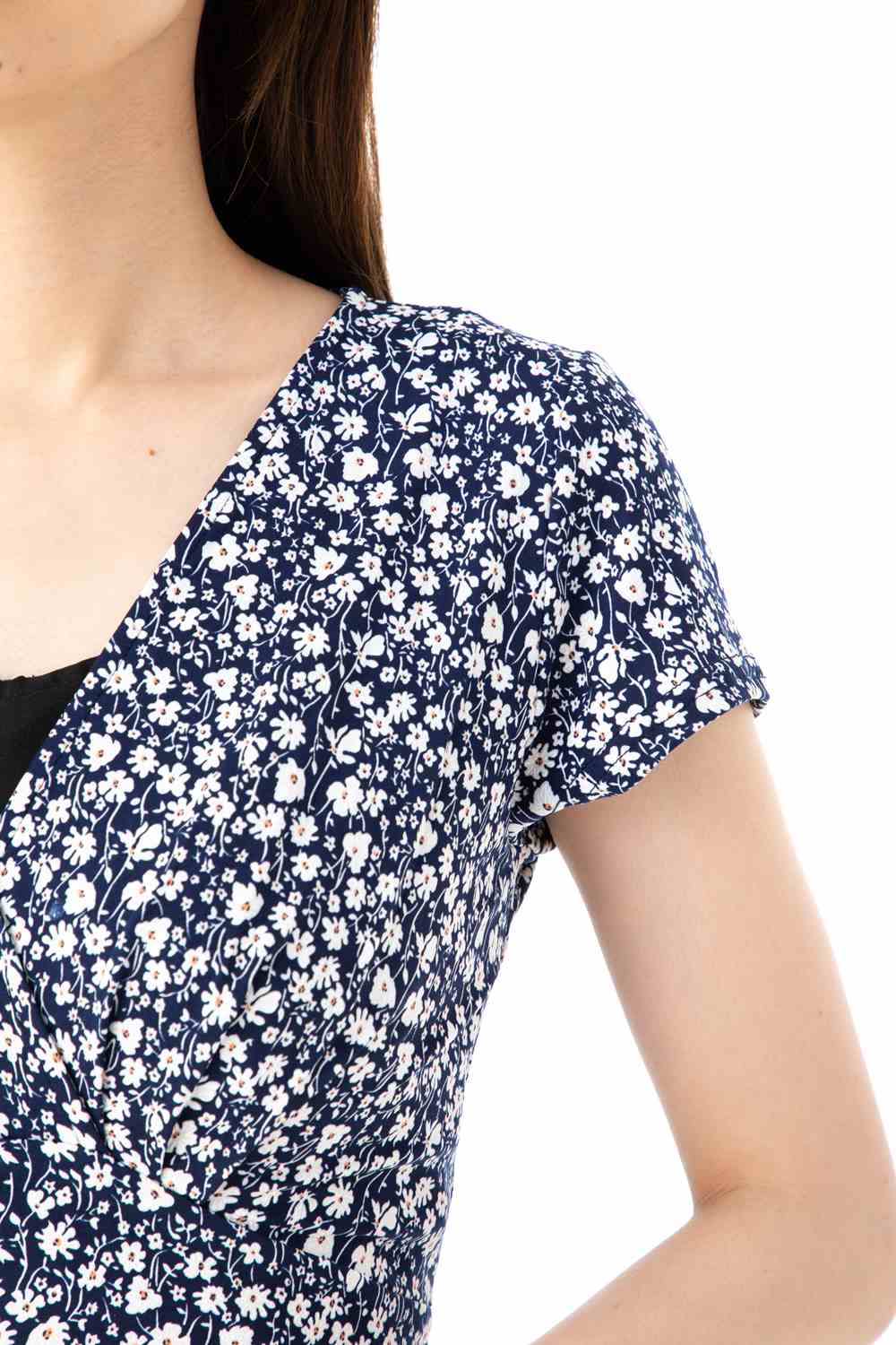 エジェリ Egerie ワンピース T1 T2 T3 T4サイズ 半袖 膝丈ワンピース 小花柄 Vネック ジャージー レディース 大人 Rvcconst Com