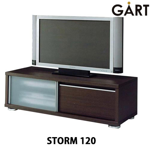 ＼日本製/簡易組立品／《GART|ガルト》ストーム 120PZTV ローボード ブラウン 幅120cm ローシェルフ テレビ台 テレビボード テレビラック おしゃれ 北欧 木製 TVボード TV台 TVラック AVボード シンプル リビング 11004001【沖縄・離島配送不可】【B:北海道+東北 別途】 13,797円