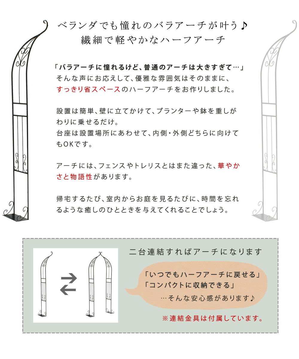 ポイント10倍 Smst アイアンハーフアーチ ダブル プランターセット 送料無料 小型 アイアンアーチ 門 鉄製 北欧 ハート 花 フェンス ガーデンアーチ おしゃれ 小型 北欧 ガーデニング 屋外 プランター ツタ 蔦 エントランス エクステリア ハーフ 園芸支柱 E住まい