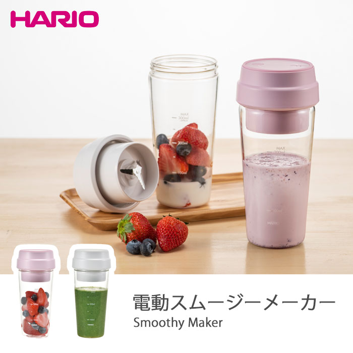 Hario Y ハリオ 電動スムージーメーカミキサー スムージー壜 ブレンダーボトル ボトル 厨房 鯔背 宿屋スタ映え 受けが良いこと 配物 手土産 朝ごはん 持ち運び やすい Usb 申し受ける 白み 桃 Esj 300 Cannes Encheres Com