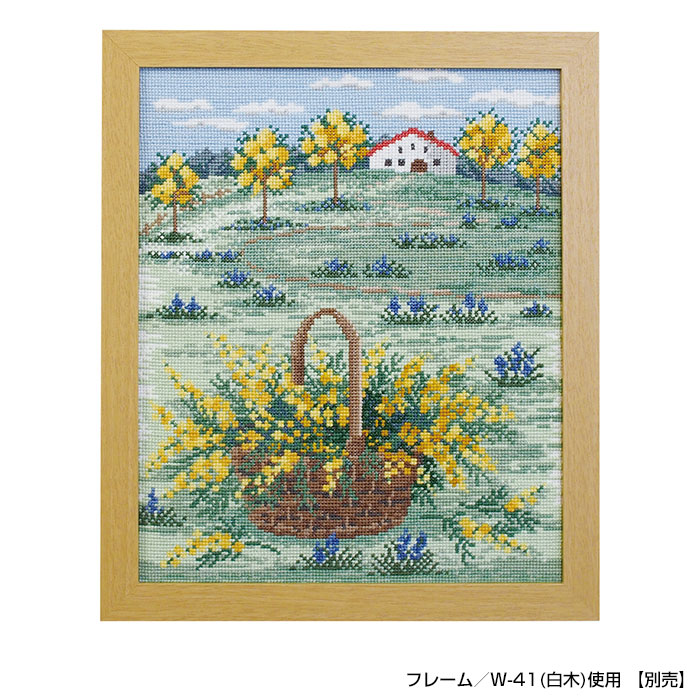 7576 オノエ・メグミ ヨーロッパの風景～四季を巡る旅～ (ミモザ色のフランス早春の丘) 刺しゅうキット オリムパス　(取り寄せ品)　(ﾒｰﾙ便可)　≪送料無料≫