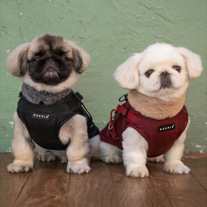 犬服ハーネス一体型防寒ジャンパー背開きタイプDONAVANコートハーネス付きジャケット背中ジッパーPuppiaドッグウェアXXLサイズ