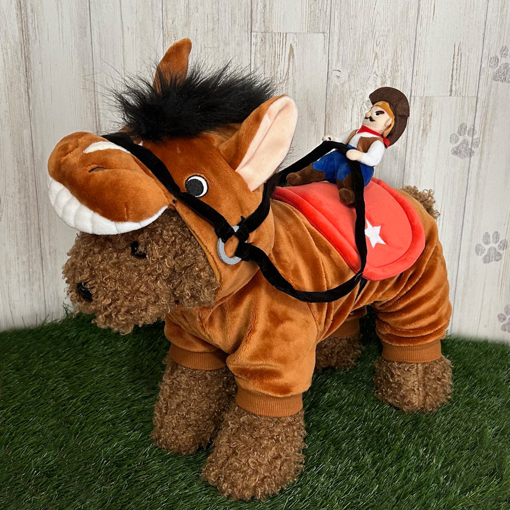 楽天市場】犬服 ロディオロンパース うま ホース 馬 着ぐるみ つなぎ 