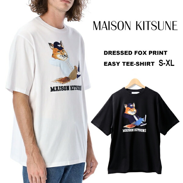 Maison Kitsune Tシャツ 半袖 アウトレット GW00129KJ0008 MAISON KITSUNE メゾンキツネ 半袖Tシャツ DOUBLE MONOCHROME