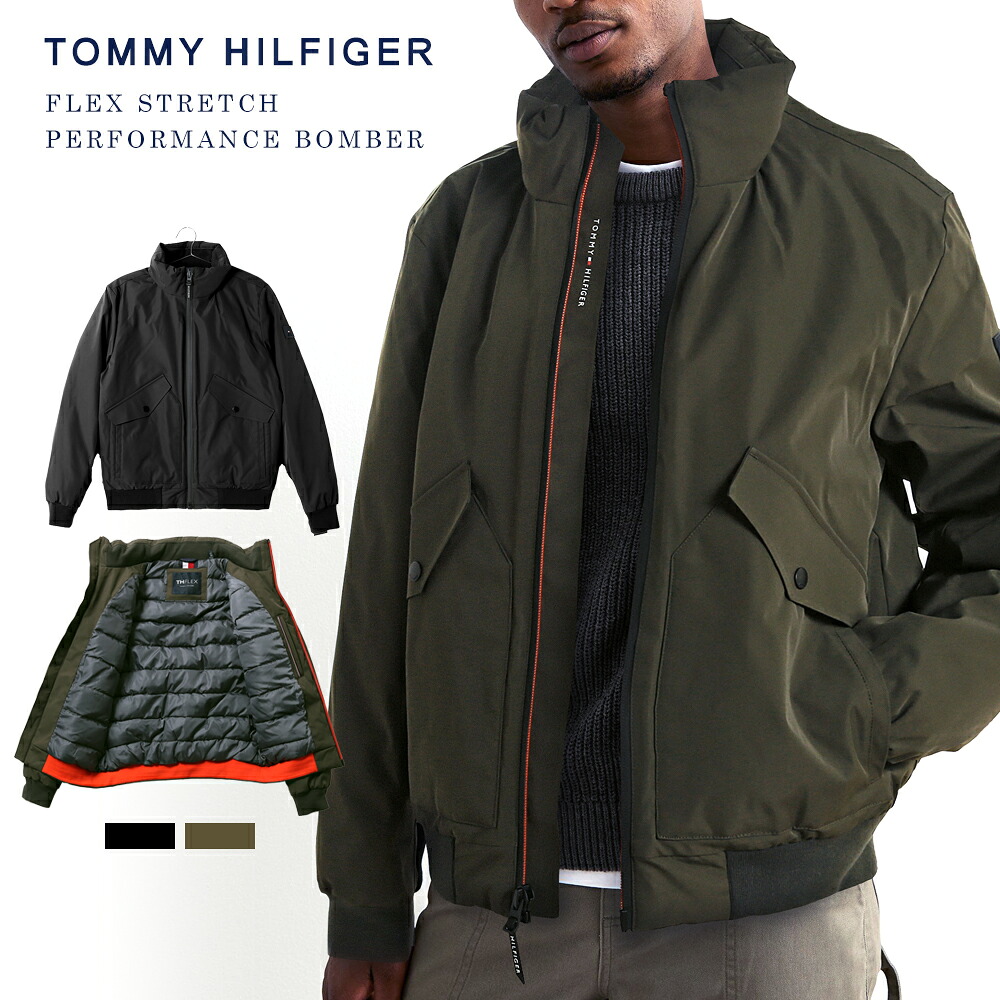 トミーヒルフィガー TOMMY HILFIGER 中綿ジャケット メンズ ボンバージャケット ブルゾン アウター フード 軽い 暖かい 防寒 黒 ブラック 152AP755|イータイムス