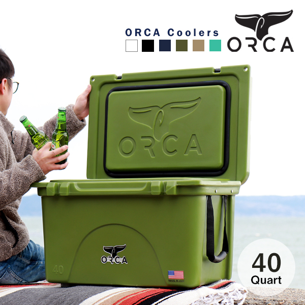 100％品質 ORCA オルカ Hard Sided 20-Quart Cooler Orange White