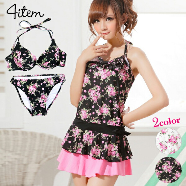 楽天市場】水着 レディース ワンピース 体型カバー タンキニ セット