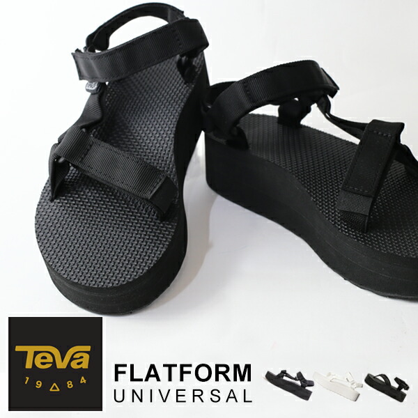 テバ レディース サンダル 厚底 teva 運動競技サンダル 歩き分かりやすい 踵 旅する Teva FLATFORM UNIVERSAL たまり場 黒いこと
