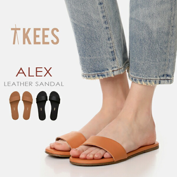 【楽天市場】tkees ティキーズ サンダル レディース レザー 本革 Alexアレックス スライドサンダル ミュール オシャレ シンプル