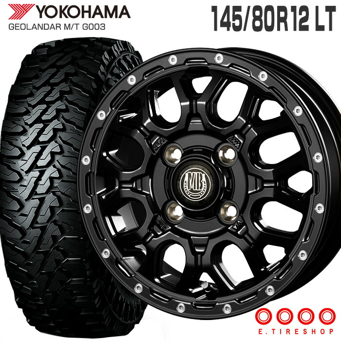 ヨコハマ145/80R12ジオランダーMT G003 ブラストトレイルホイール e-tireshop_20sumset-12yh-g003-