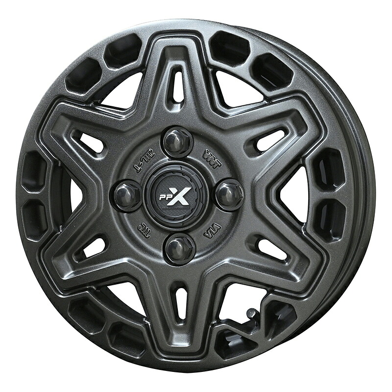PPX MK6 12&times;3.50B PCD100 4H INSET+45 ハブ径φ67.1 JWL-T ステルスグレーメタリック12インチ ホイール単品 1本 PPX MK6 共豊 AME｜Ｅタイヤショップ 10,512円