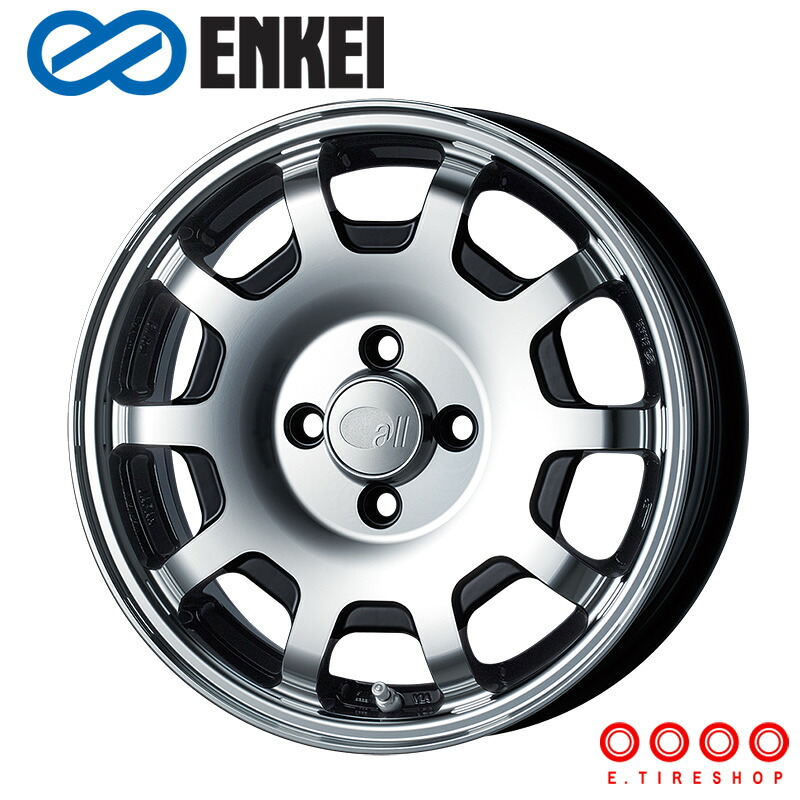 ENKEI all four KCR 15×5.0J PCD100 4H INSET+45 ボア径φ75 マシニングブラック M/BK 15インチ ホイール単品 1本 エンケイ オール フォー|Eタイヤショップ