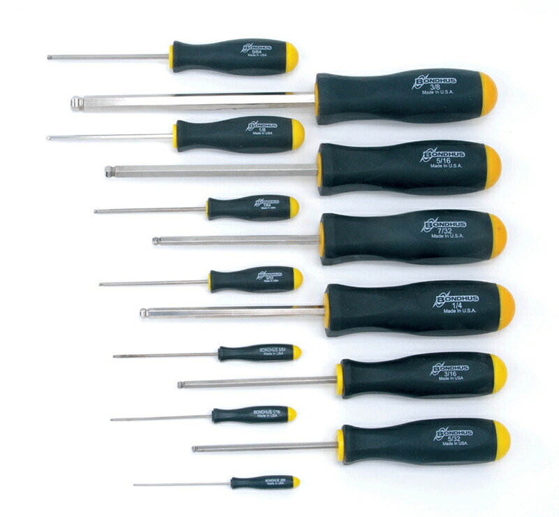 【送料無料】【ボンダス】ボールポイント六角ドライバーセットインチ13本組BSX13B｜Tools　店
