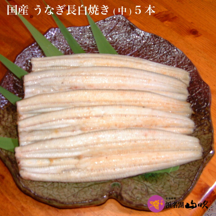 【うなぎ専門店 浜名湖山吹】【冷蔵でお届け】うなぎ 白焼き 国産うなぎ 真空長白焼き【中】110ｇサイズ5本 VS120-5 о_老舗デパ地下鰻屋の国内産の、うなぎ。お祝い ギフト プレゼント 贈り物 などに最適！食品【ウナギ、鰻、国産】｜うなぎ専門店　浜名湖山吹