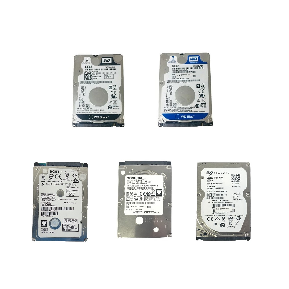 楽天市場】500GB 2.5 インチ SATA HDD 1点 SEAGATE/HGST/TOSHIBA/WD