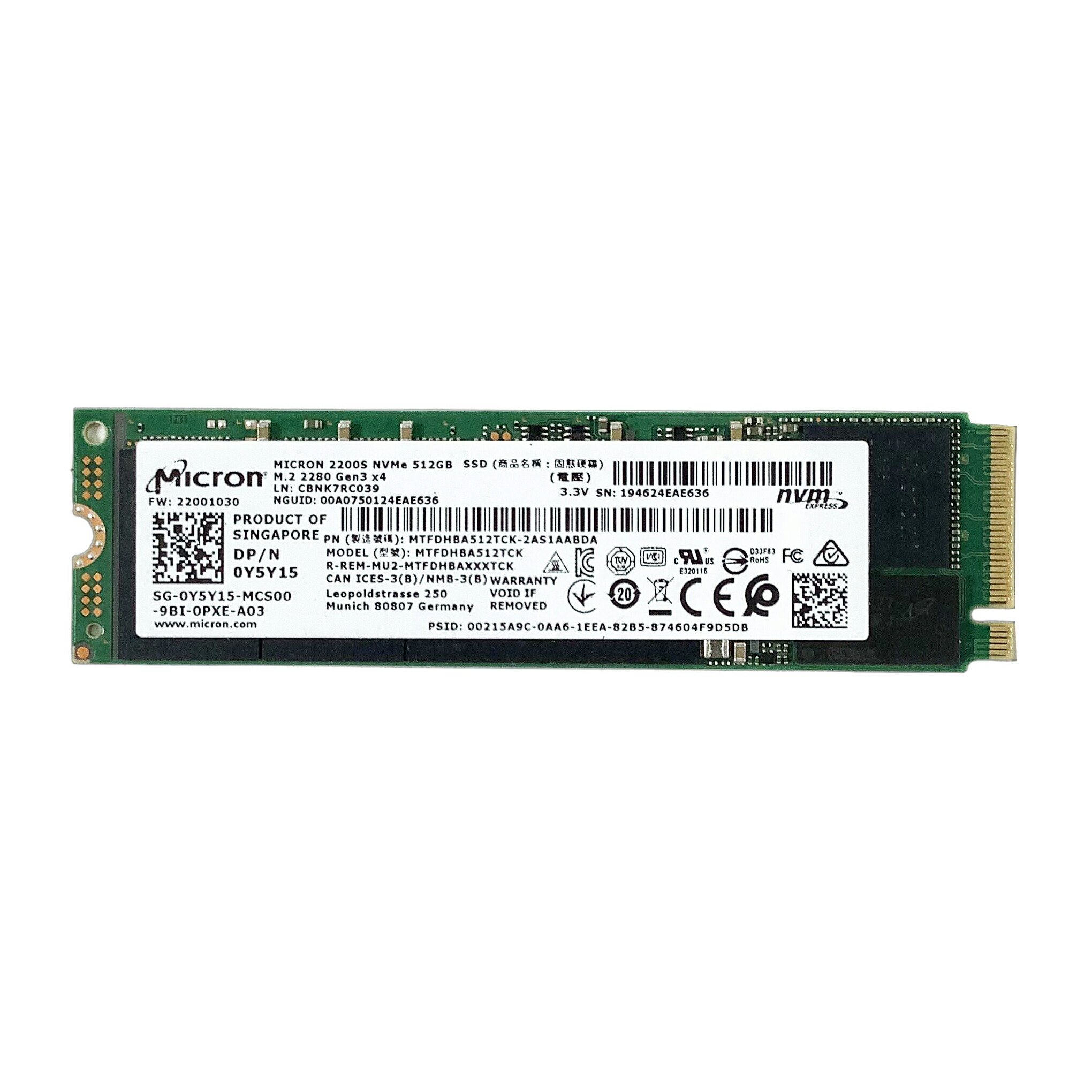 楽天市場】R151-SAMSUNG PM981 NVMe 512GB SSD 1点 サムセン 増設SSD