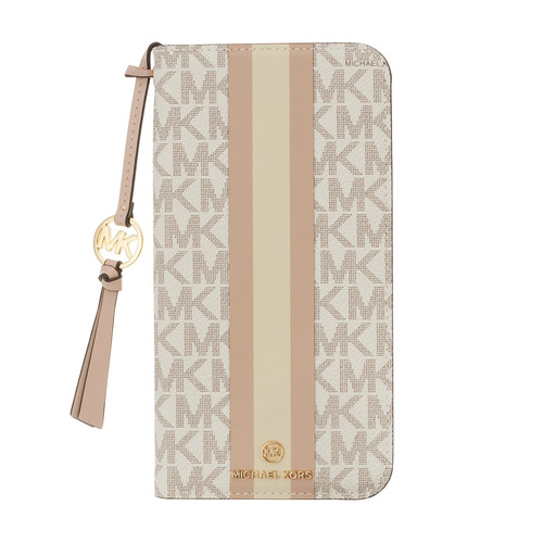 2022 新作 MICHAEL KORS MKSTTCVNLFLIP2261M iPhone 14 Max用スマートフォンケース Vanilla  ホワイト 