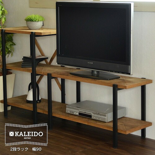 B.Bファニシング KAOR-90-D2 KALEIDO 2段ラック W902×D370×H485mm ナチュラル KAOR90D2|イーウェルネス店