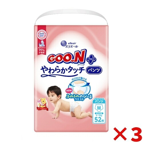 大王製紙 グーンプラス やわらかタッチ パンツ Mサイズ 52枚【3個セット販売】画像