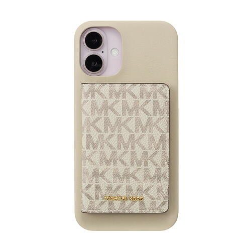 MICHAEL KORS MKCWVNLWPIP2467 Wrap Case with MagSafe Card Wallet for iPhone16 Plus Vanilla ケース・カバー-スマートフォン・タブレット-スマートフォン・携帯電話アクセサリー