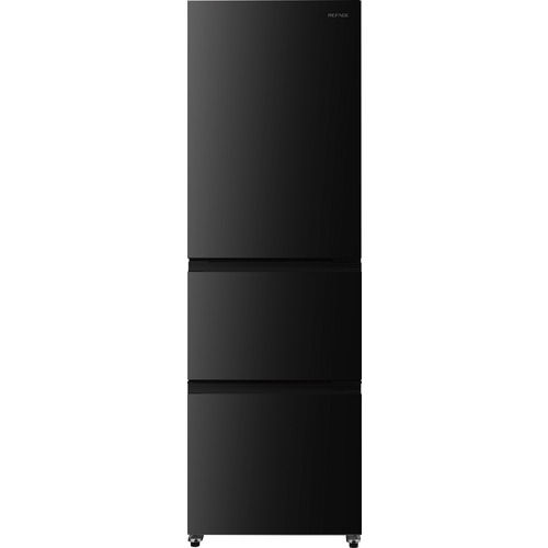 ヤマダオリジナル 冷蔵庫 319L 右開き 3ドア 幅55.0cm 自動製氷 セレクトチルド室 静音 REFAGE YRZ-F32MK ブラック系|イーウェルネス店