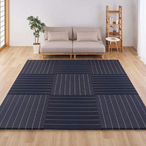 萩原 【9枚組】置き畳 凛 約82&times;82&times;2.5cm ブラック｜イーウェルネス店