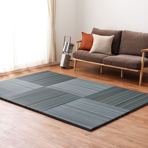 萩原 【9枚組】置き畳フラッタ 倉敷II 約82&times;82&times;2.5cm ブルー｜イーウェルネス店