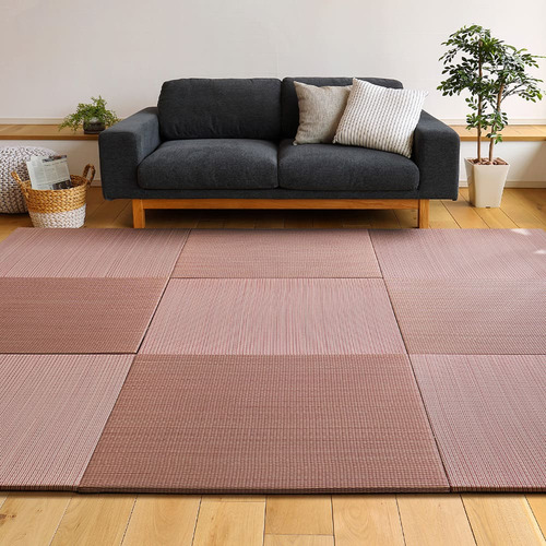 萩原 【12枚組】置き畳フラッタ 四季 約82&times;82&times;1.5cm レッド｜イーウェルネス店