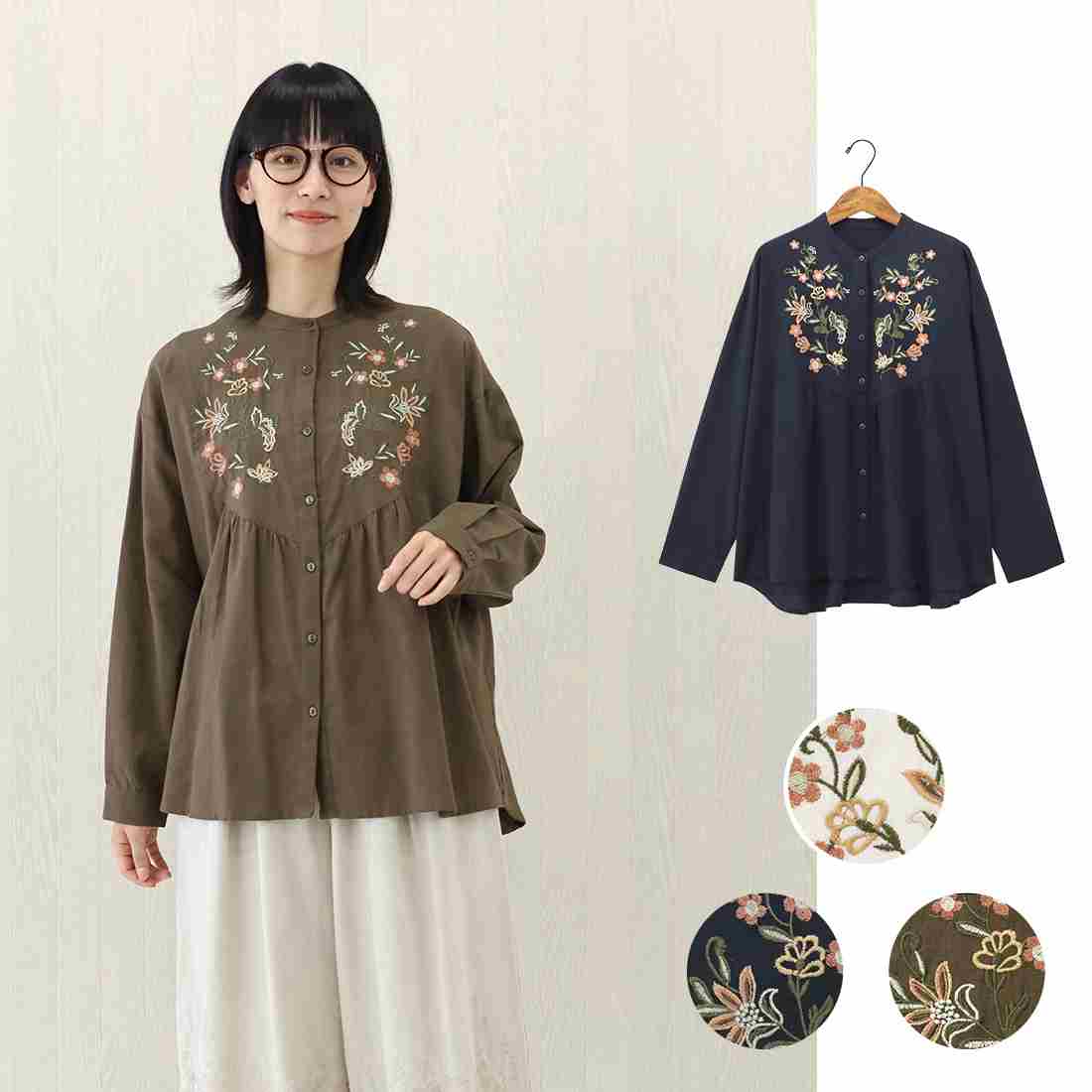 TMC　 【PORINA】ブラウス ロザンジュ　 40824-220　レディーストップス TMC 【PORINA】長袖ブラウス ロザンジュ 40824-220 レディース