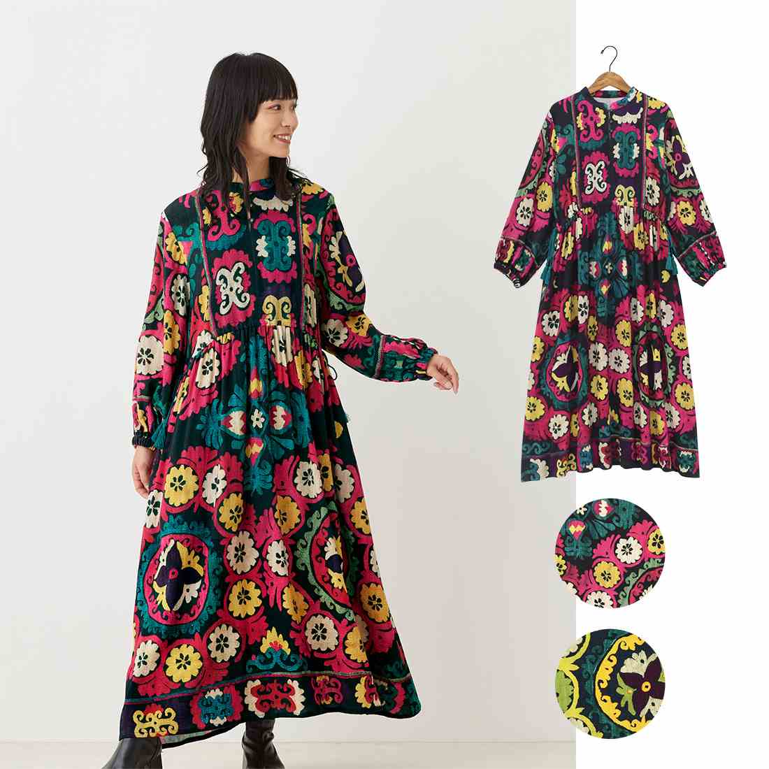 TMC　 【Shanti Shanti】ワンピース スザニプリント　 43025-360-401/402　 秋冬　レディースワンピース　 【ポイント5倍】【5月末まで】
