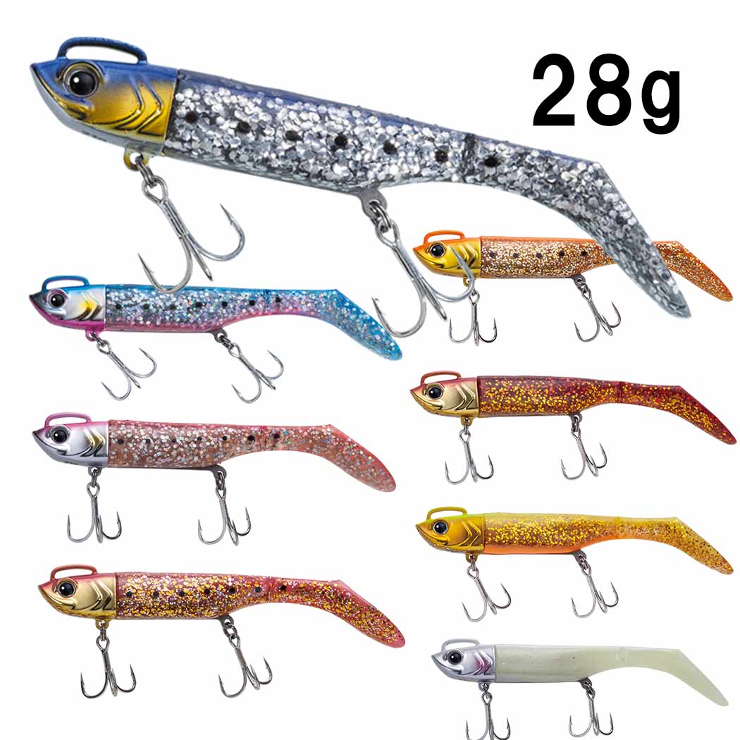 メジャークラフトMajor Craft　浜王セット　HMO-SET28　28g　ジグヘッド+ワームのセット　ヒラメ画像