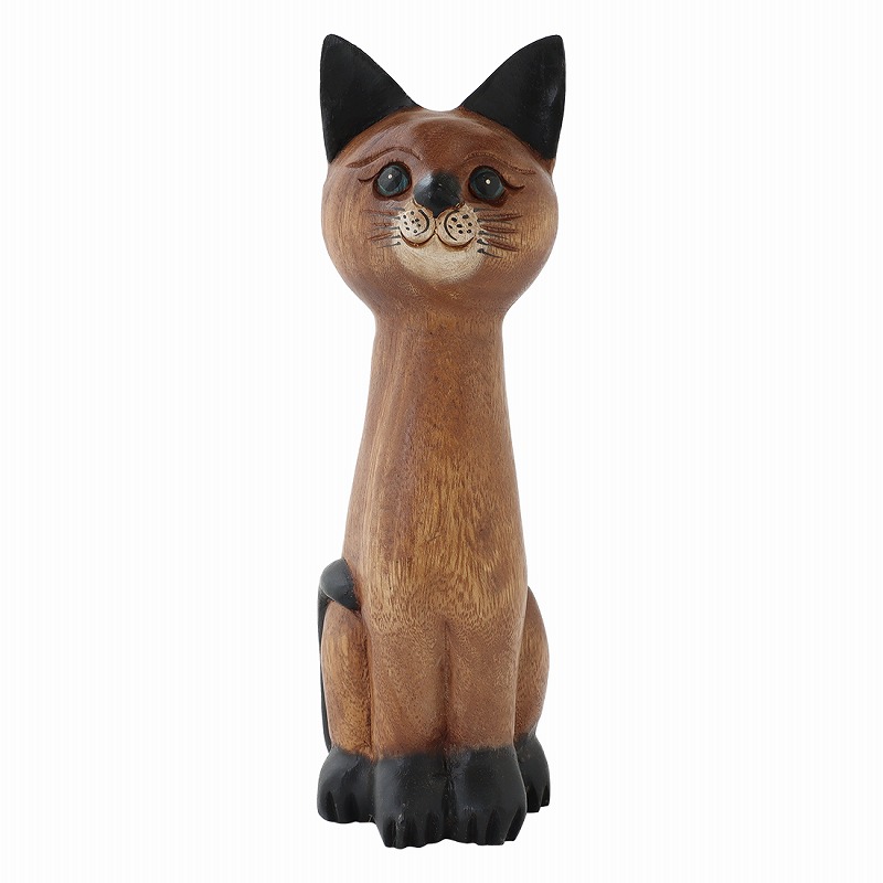 楽天市場】猫 ネコ ねこ キャット Cat 置物 木彫り 木製 おしゃれ