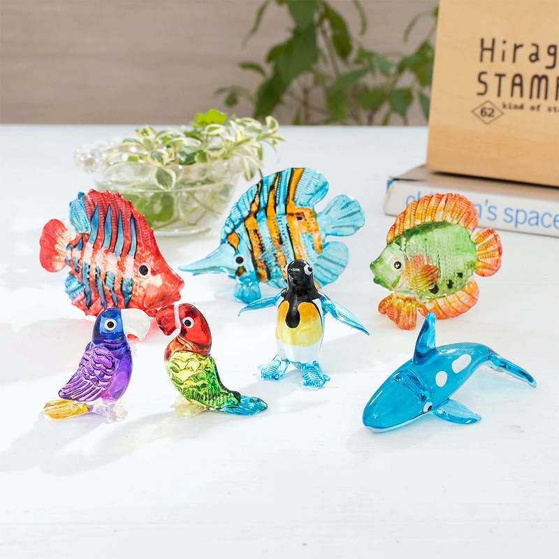 楽天市場】＜ガラス細工 ミニチュア 雑貨 置物＞アニマル隊