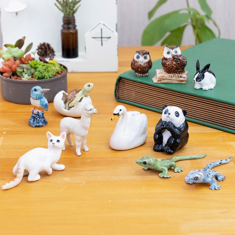 楽天市場】小さな小さな陶器の動物置物10個セット タイプ1ミニチュア