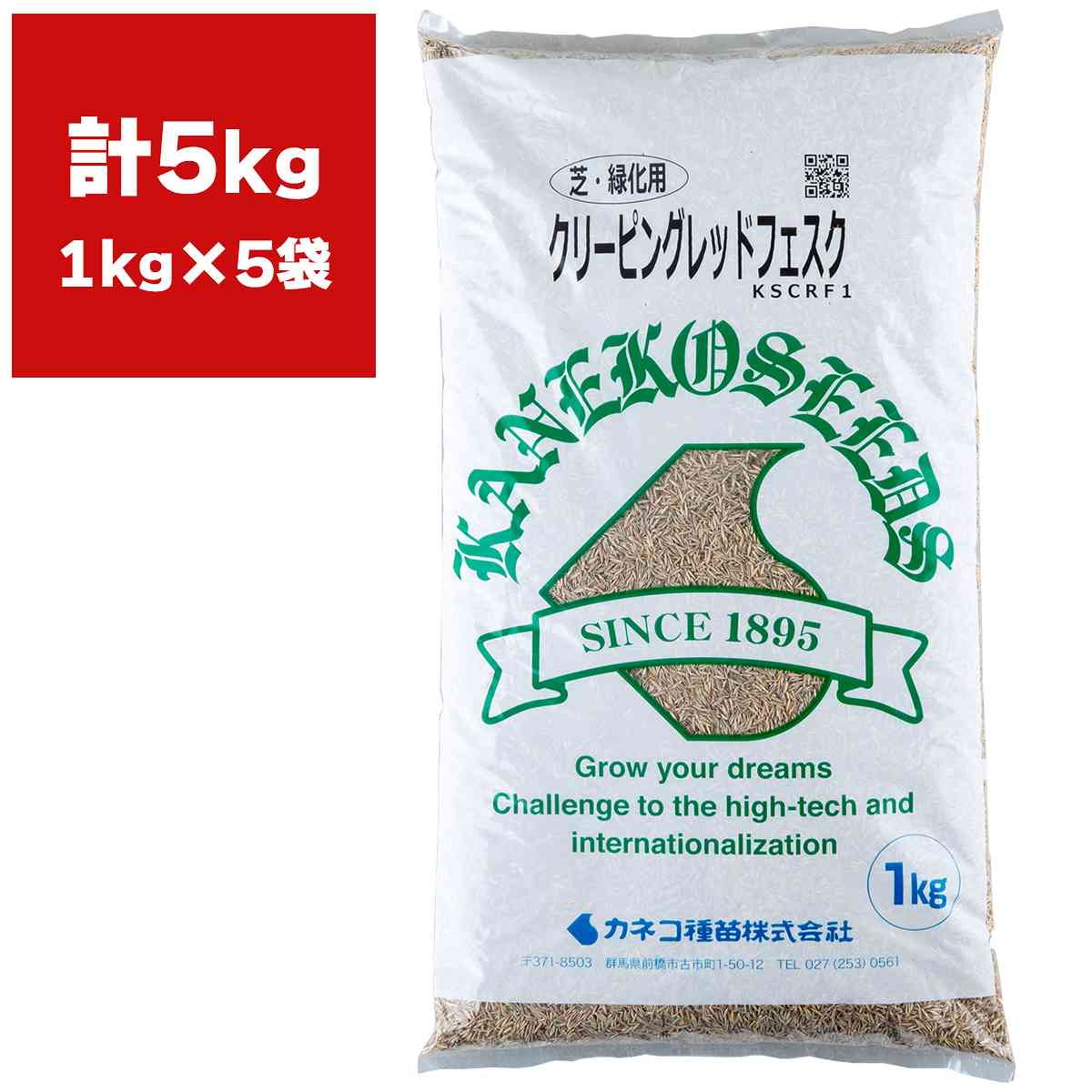クリーピングレッドフェスク 5kg (1kg×5袋) カネコ種苗 芝 種 芝 種子 芝の種 芝生 種 芝生 種子 芝生の種 西洋芝 種 西洋芝 種子 西洋芝の種
