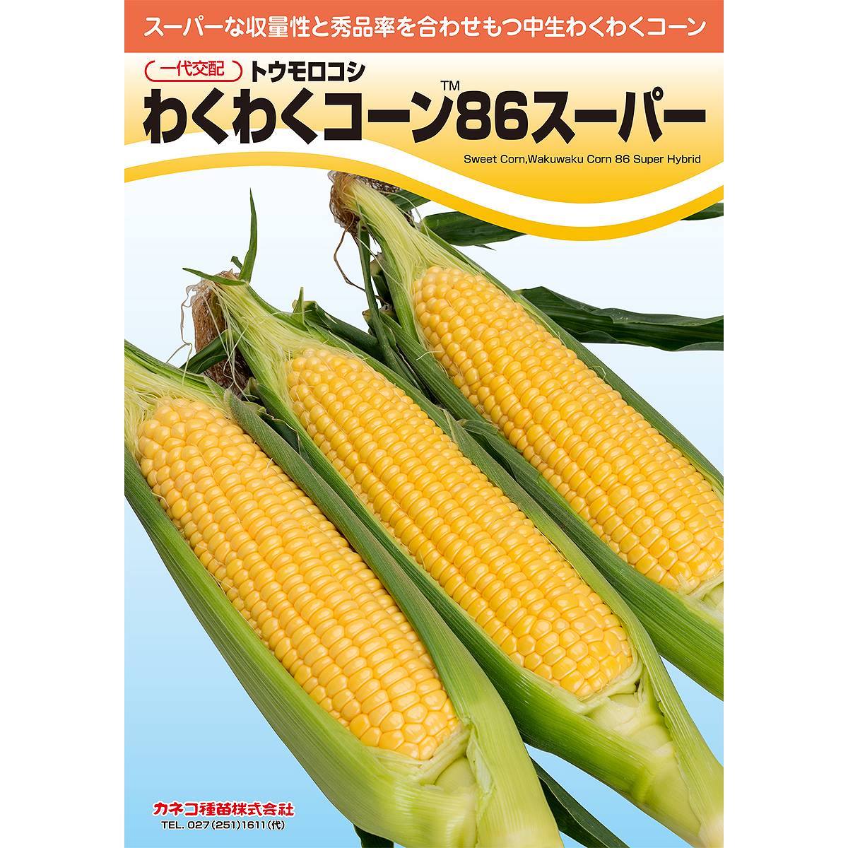 大容量 営利種 一代交配 わくわくコーン86スーパー トウモロコシ 2000粒 カネコ種苗 トウモロコシ 種 トウモロコシ 種子 野菜 種 野菜 種子 野菜の種 野菜の種子 6,478円