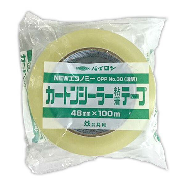 テープ カートンシーラー粘着テープ No.30 透明 ×50個 幅48mm×長さ100m 共和 パイロン OPPテープ 梱包テープ 粘着テープ 透明テープ