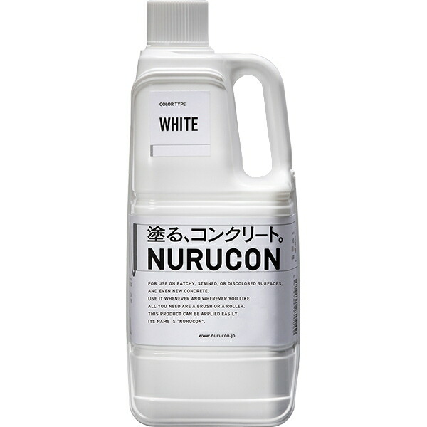塗料 ヌルコン 2L ×6缶 ホワイト タイハク by QUEBIC ペンキ 水性塗料 水性ペンキ コンクリート用 化粧剤 化粧材 化粧仕上げ 水性コンクリート用化粧剤 NURUCON|イーワイズ