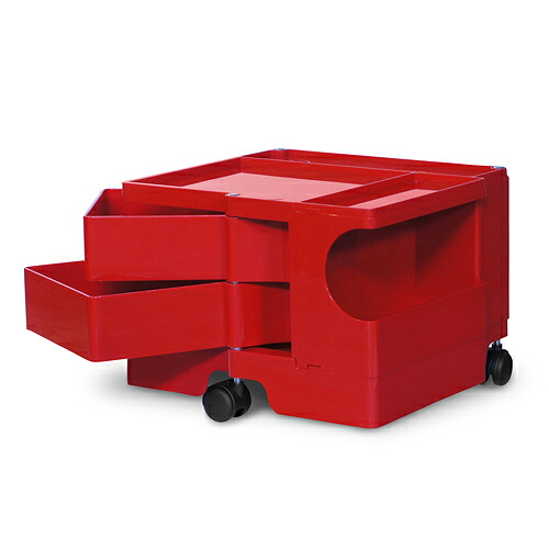 B-LINE（ビーライン）収納ワゴン BOBY WAGON（ボビーワゴン） 1段2トレイ / レッド【受注品】