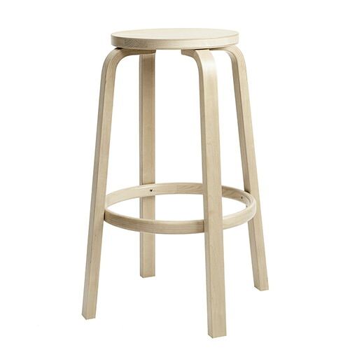 artek(アルテック)64バースツール ナチュラルラッカー H75センチ【要組立】|YAMAGIWA