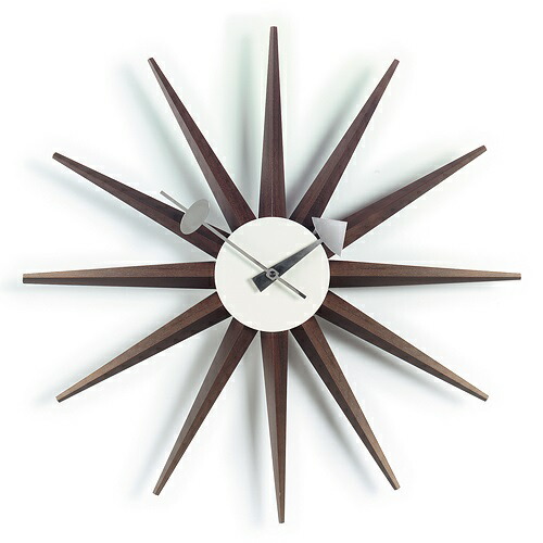 Vitra（ヴィトラ）掛時計 Sunburst Clock（サンバースト クロック）ウォルナット｜YAMAGIWA